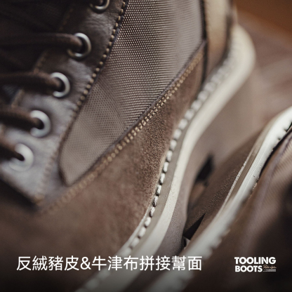 哨兵工裝靴秋冬季男士休閒鞋美式復古中幫真皮登山厚底馬丁靴