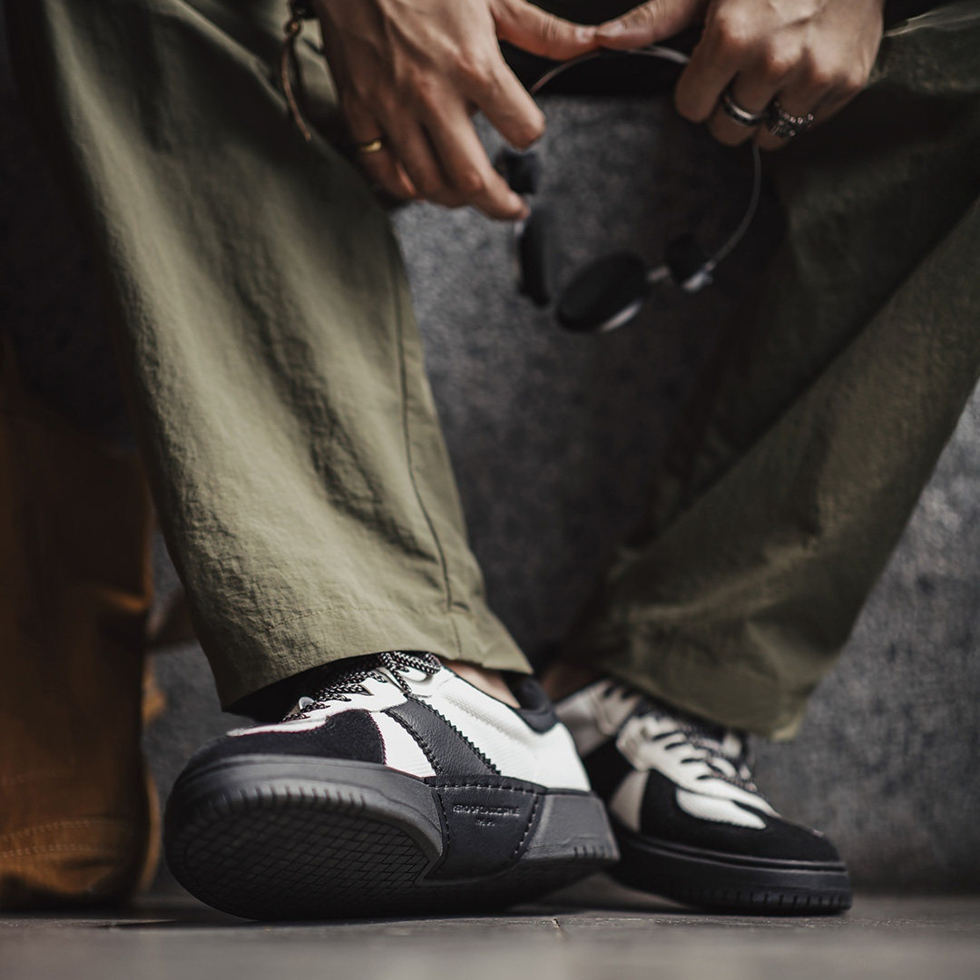 猫熊德訓鞋2026冬季新款復古厚底增高休閒阿甘鞋男士通勤板鞋