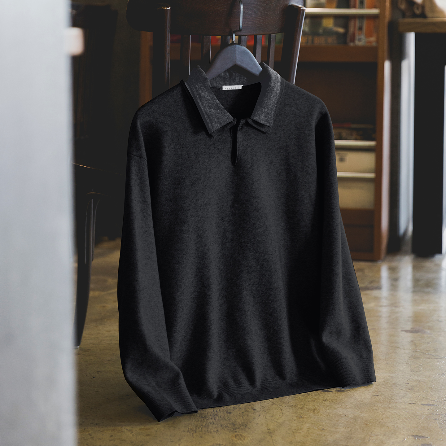 復古撞色拼接假兩件翻領毛衣男2025秋冬季新款寬鬆休閒通勤針織衫