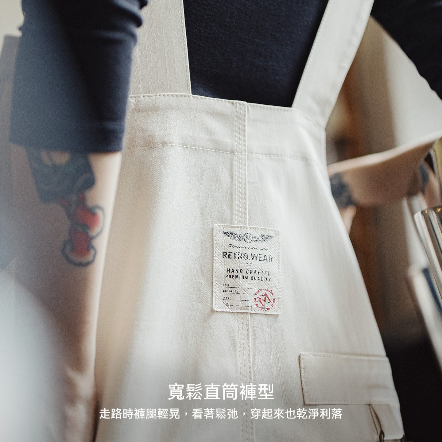 2025新款白色日雜寬鬆休閒時尚工裝背帶褲顯瘦連體褲子女士秋