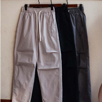 美式復古傘兵褲男士寬鬆褲腳打褶夏季戶外運動休閒工裝褲薄-Retro's Wear