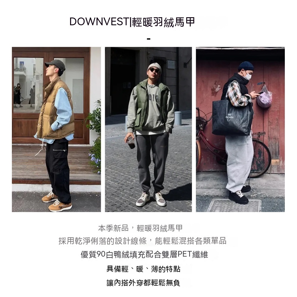 美式休閒輕薄羽絨馬甲鴨絨保暖立領內搭外穿背心馬夾男秋-Retro's Wear