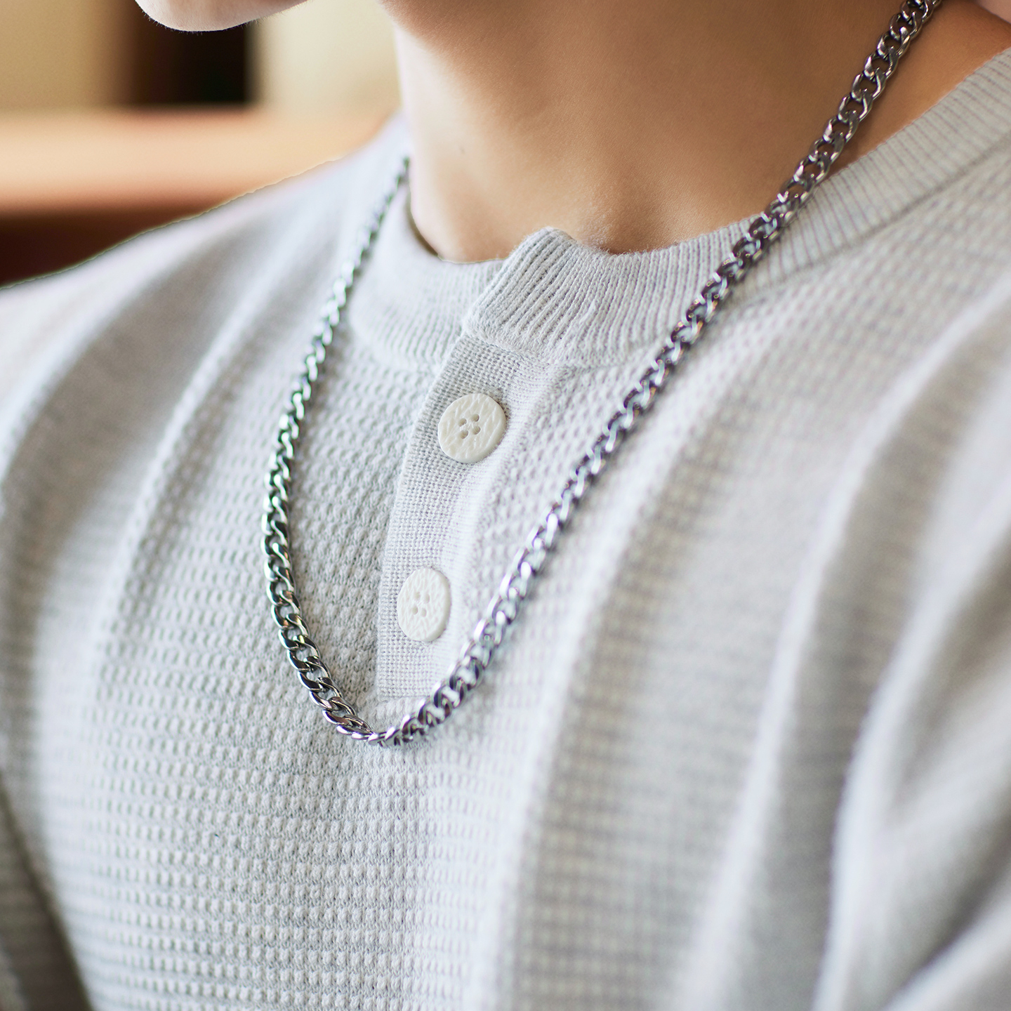 新疆長絨棉亨利領毛衣男士2025冬季新款肌理感全棉通勤內搭針織衫