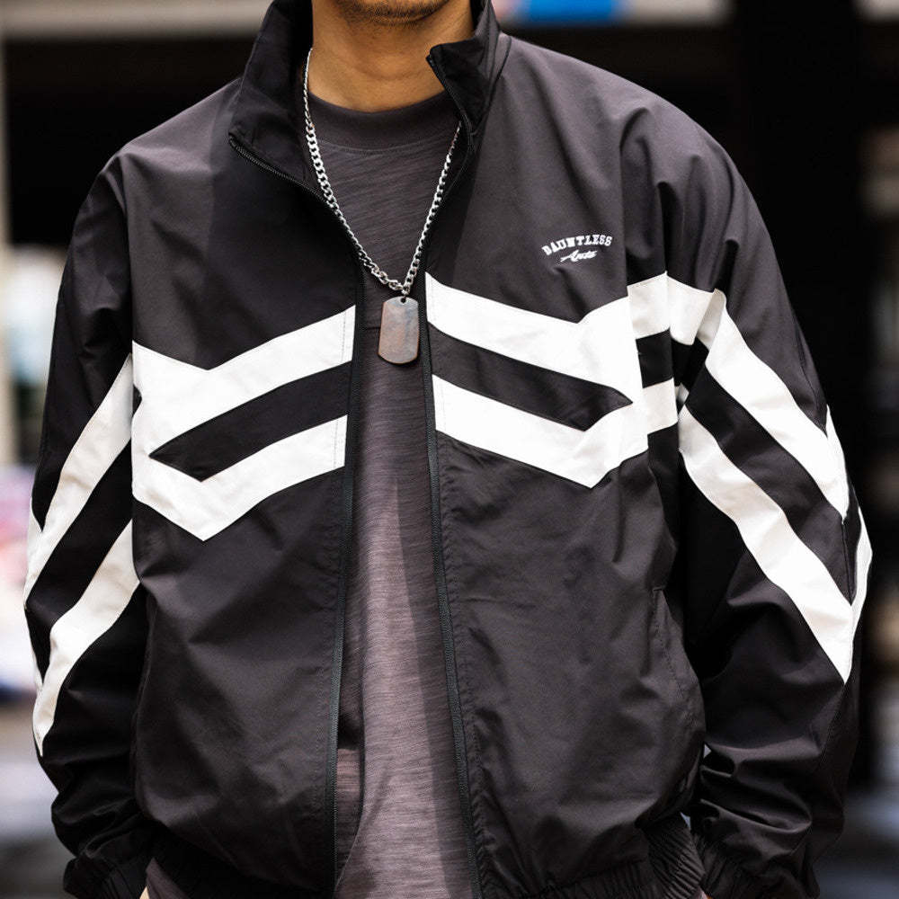 美式戶外立領運動拼接運動外套男高密防潑水復古gorpcore夾克-Retro's Wear