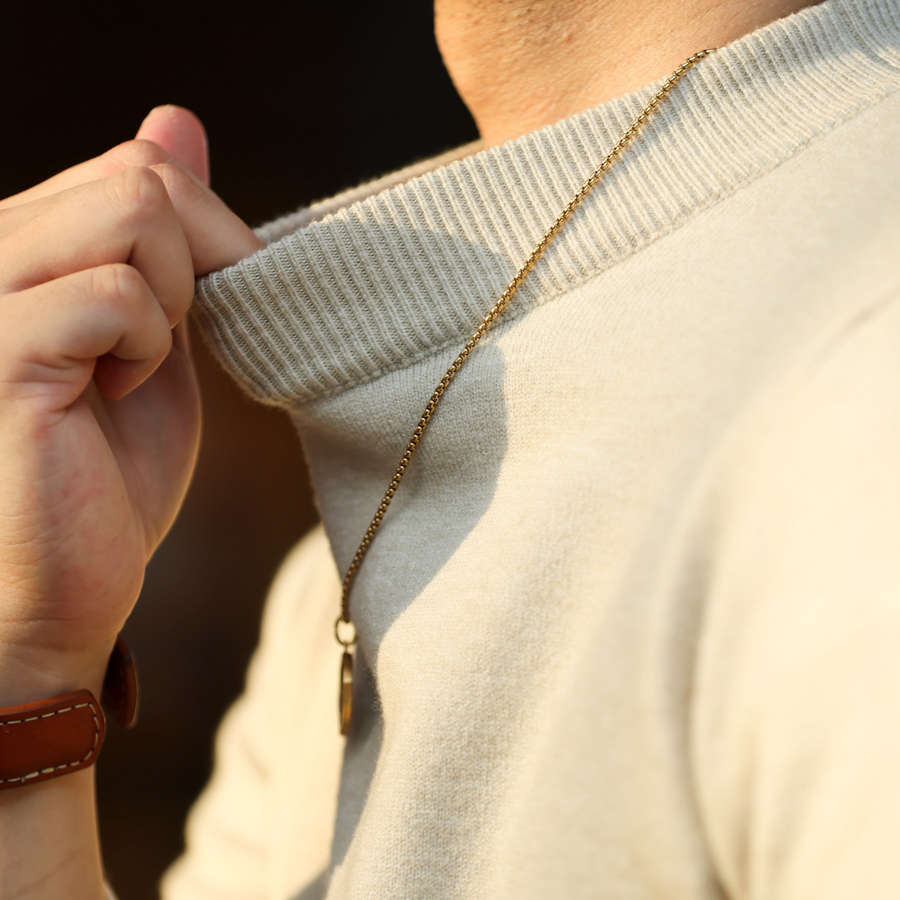 美式休閒自發熱半高領綿羊毛衫男修身保暖打底針織上衣