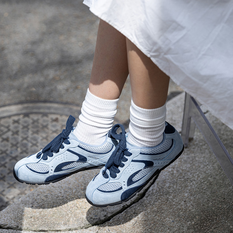 MRA霧霾藍賽車鞋薄底情侶德訓鞋夏季透氣運動休閒潮鞋子男女同款