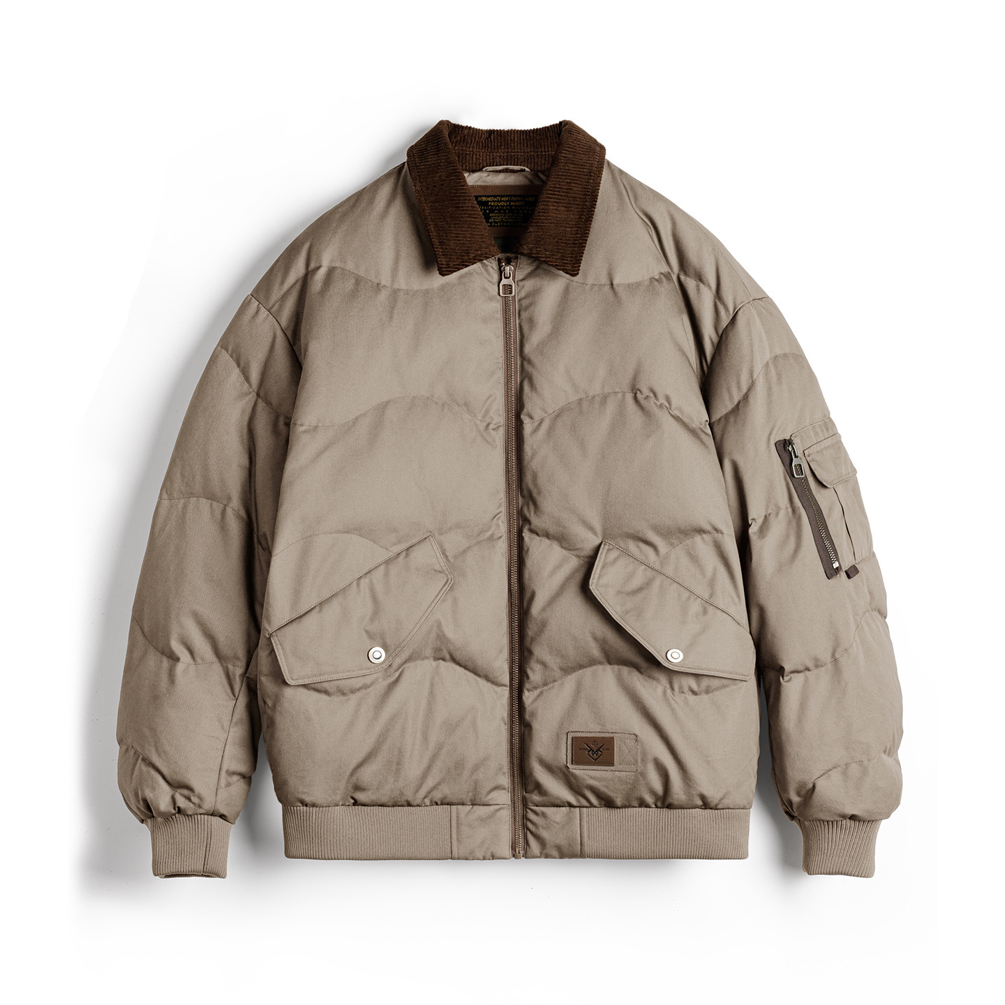 美式復古CWU45P飛行夾克短款翻領保暖轟炸機棉服外套男冬