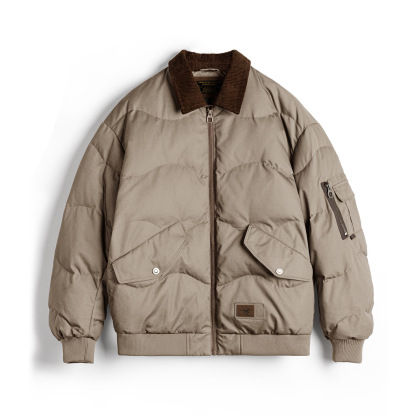 美式復古CWU45P飛行夾克短款翻領保暖轟炸機棉服外套男冬