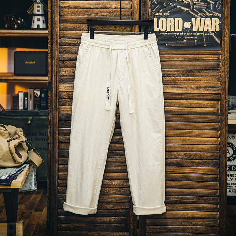 美式休閒褲男2025春季新款純棉復古直筒褲子男士寬鬆彈力百搭長褲