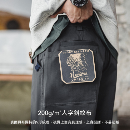 美式人字紋休閒褲直筒休閒黑色通勤打褶皺A字西褲男款春