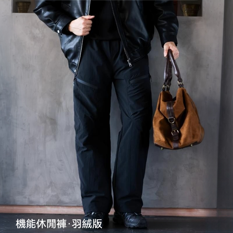 美式軟殼戶外休閒羽絨褲男寬鬆保暖立體裁剪運動工裝褲