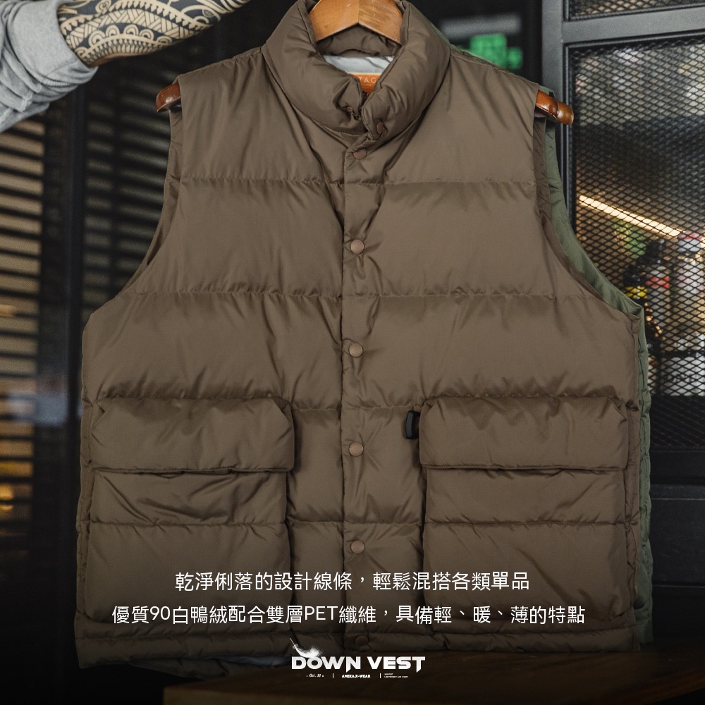 美式休閒輕薄羽絨馬甲鴨絨保暖立領內搭外穿背心女冬季-Retro's Wear