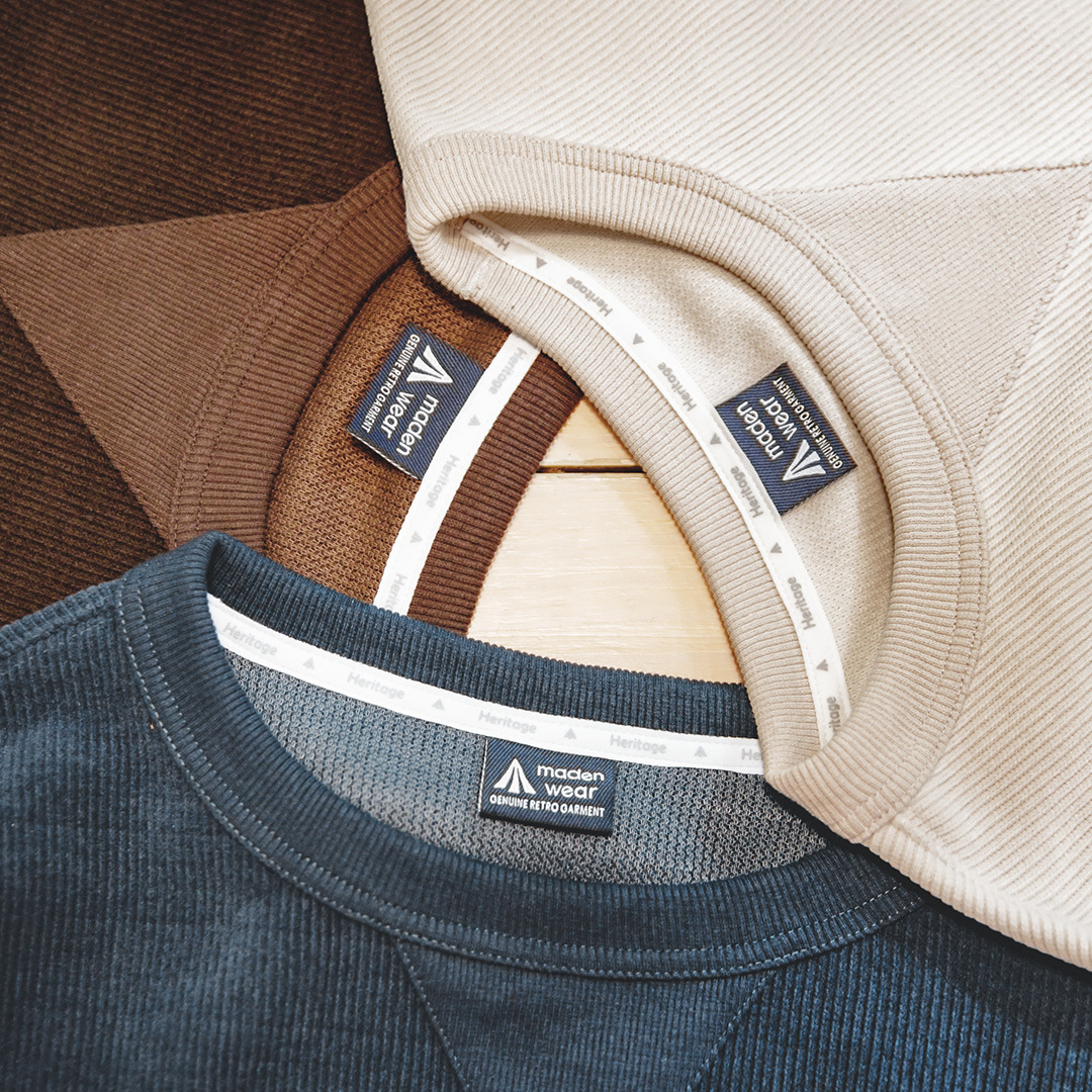 马登工装 美式复古重磅雪尼尔卫衣圆领基础款抗皱打底长袖T恤男秋-Retro's Wear