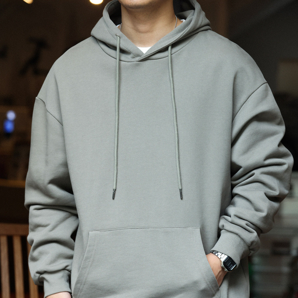 美式休閒480g重磅連帽衛衣男寬鬆純棉毛圈底cleanfit運動帽衫-Retro's Wear