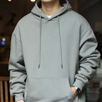 美式休閒480g重磅連帽衛衣男寬鬆純棉毛圈底cleanfit運動帽衫-Retro's Wear