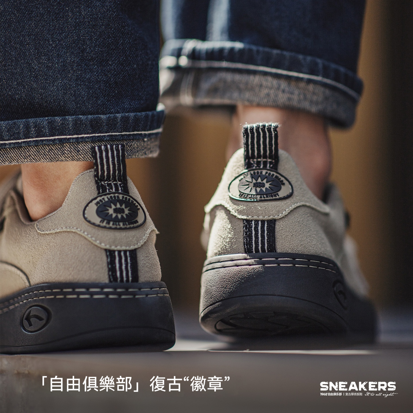 美式灰色復古厚底板鞋小眾增高翻毛皮休閒鞋低幫滑板鞋男士