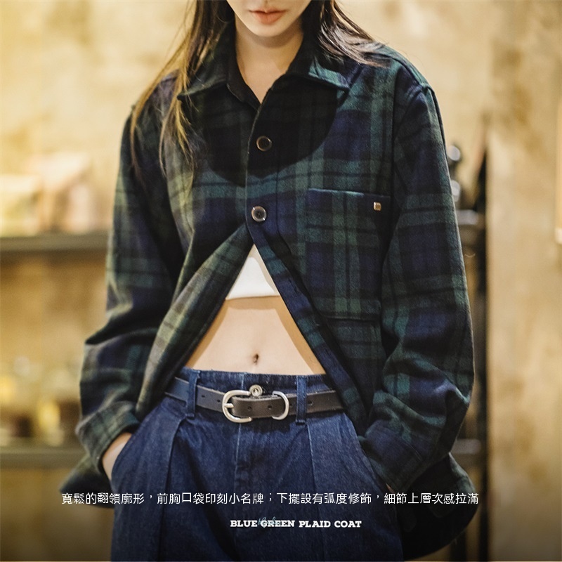 美式復古襯衫外套休閒寬鬆設計感小眾夾克襯衣女秋冬-Retro's Wear