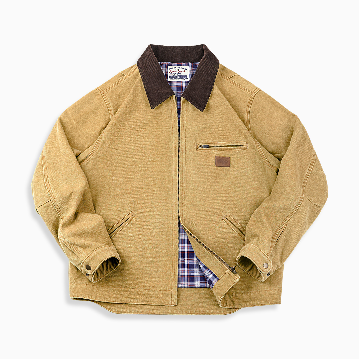 MRA美式復古穀倉底特律工裝夾克巴恩風行政翻領帆布外套男秋