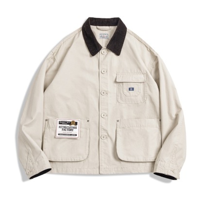 美式復古Safari Jacket夾克阿美咔嘰翻領獵裝外套男春-Retro's Wear