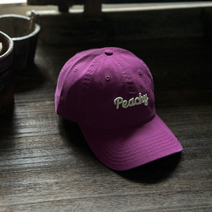 peachy字母軟頂棒球帽子男女休閒顯臉小鴨舌帽韓版防曬鴨舌帽