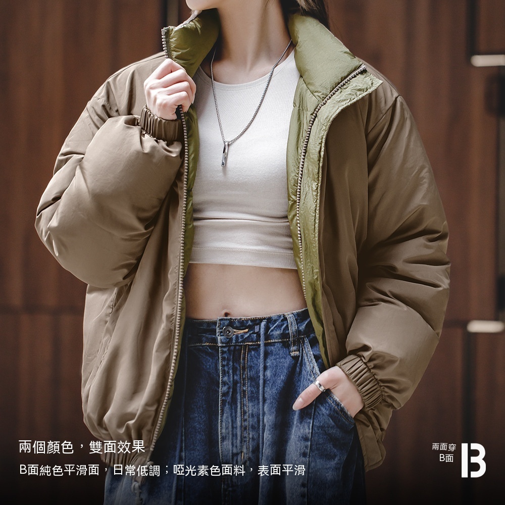 馬登女裝輕薄品牌羽絨服90絨雙面穿加厚外套冬季禦寒保暖面包服-Retro's Wear