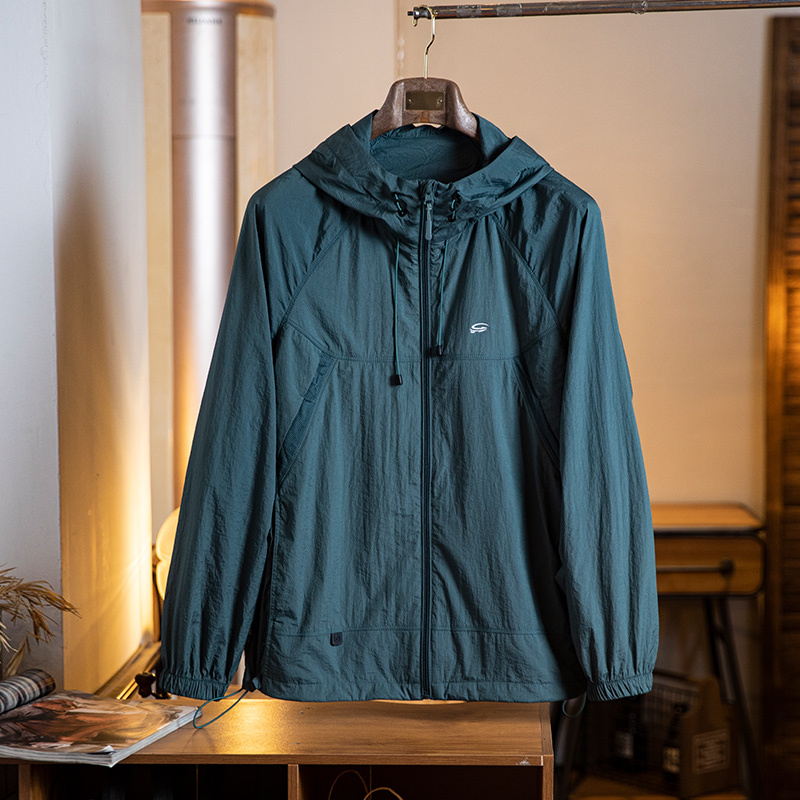 美式防曬衣男款夏季2025新款戶外防紫外線輕薄透氣連帽防曬服外套