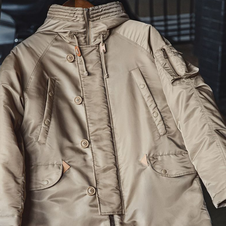 美式N3B飛行員夾克棉服軍事風加厚中長款連帽外套男秋冬-Retro's Wear