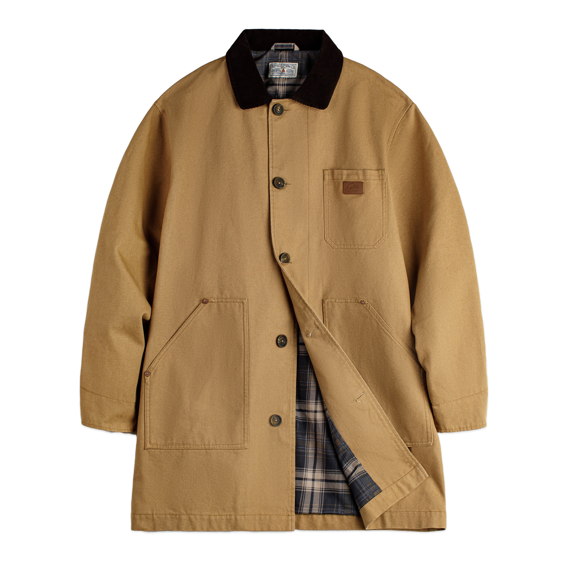 美式復古密歇根風衣卡其色巴恩風中長款廓形夾克外套男秋