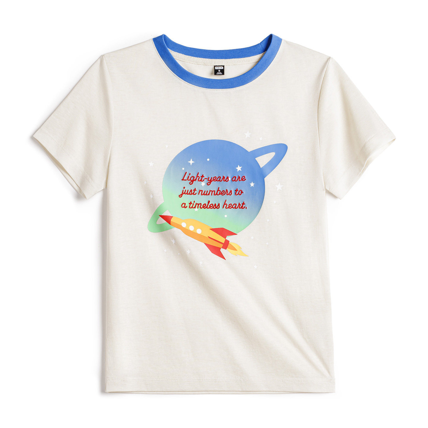 復古輕薄萊賽爾天絲撞色圓領正肩修身印花短袖T恤上衣女士夏