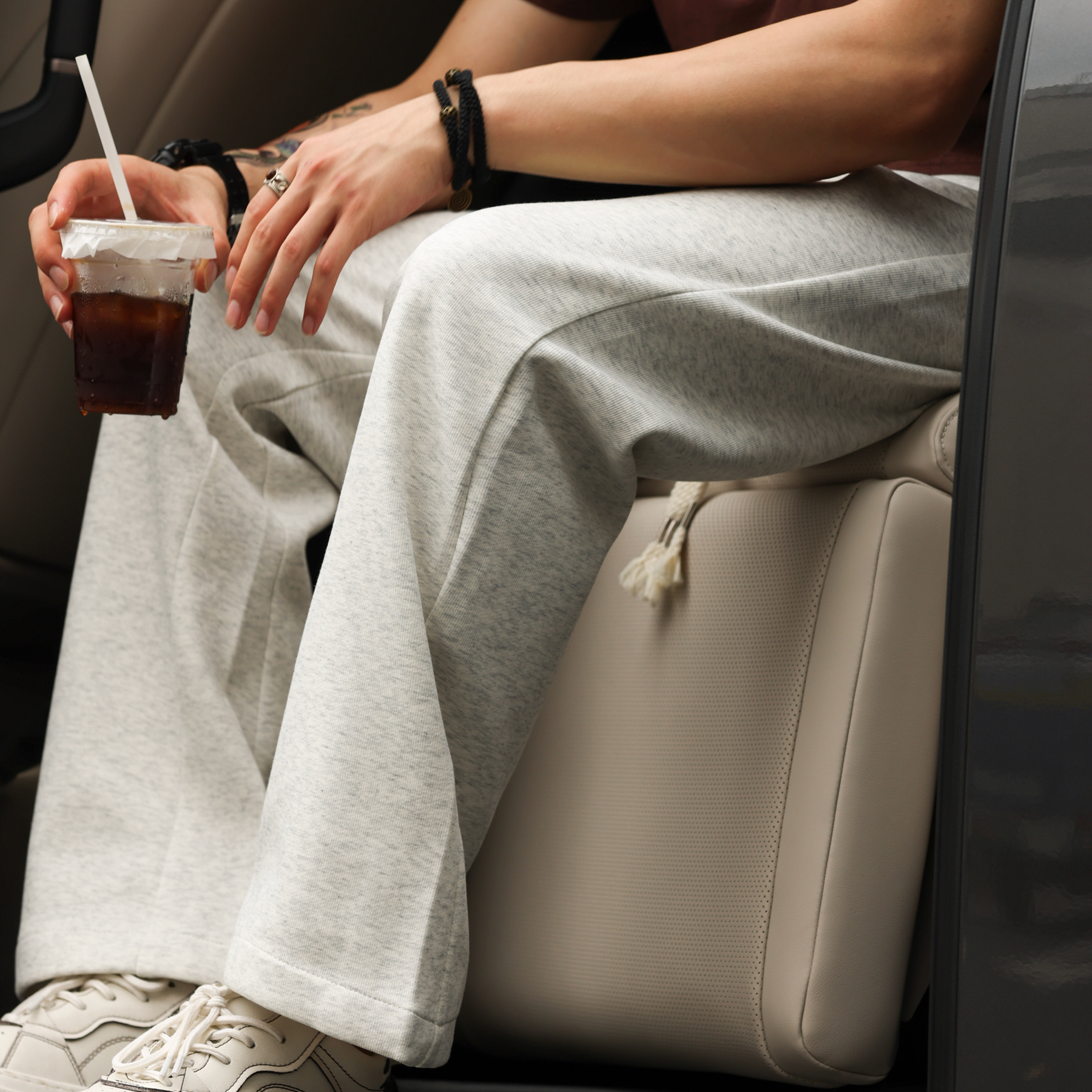 美式休閒簡約抽繩衛褲男抗皺重磅百搭垂感運動直筒褲子