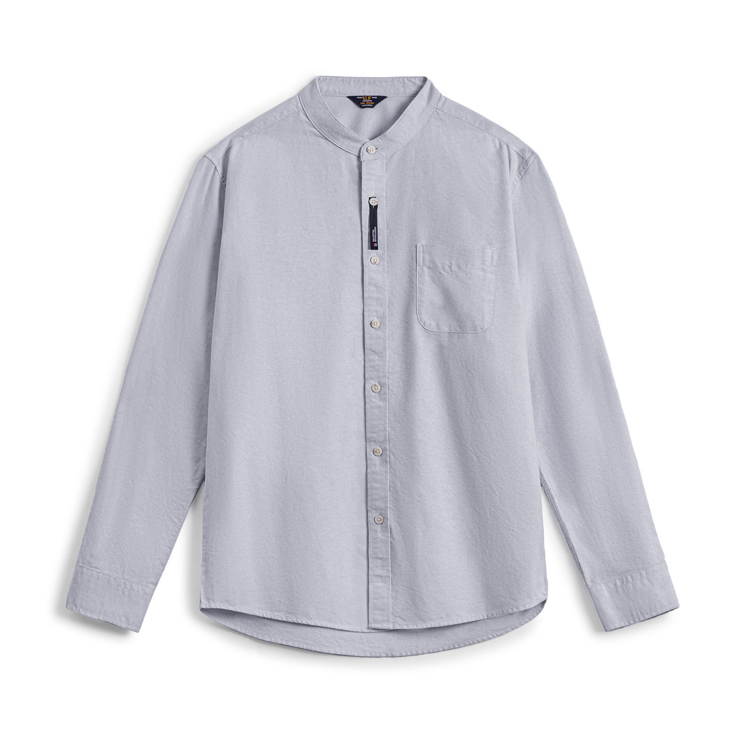 美式牛津布長袖襯衫小高領立領牛津紡純棉襯衣外套男款春