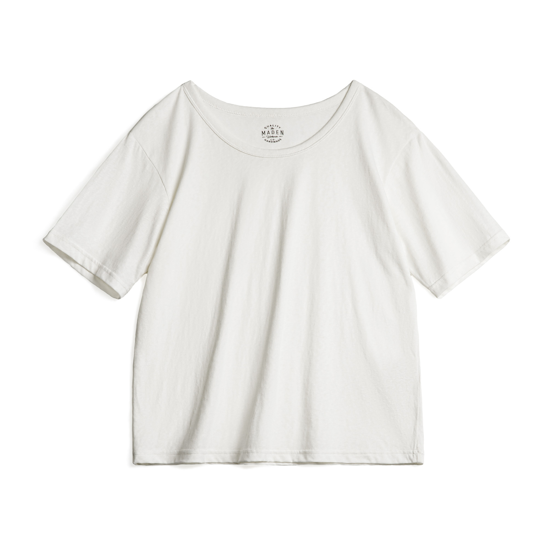 夏日象牙白輕薄基礎T恤微落肩肌理感內搭小心機微透短袖女