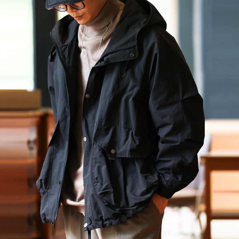 美式復古山系工裝夾克外套男寬鬆運動大口袋防風連帽衝鋒衣-Retro's Wear