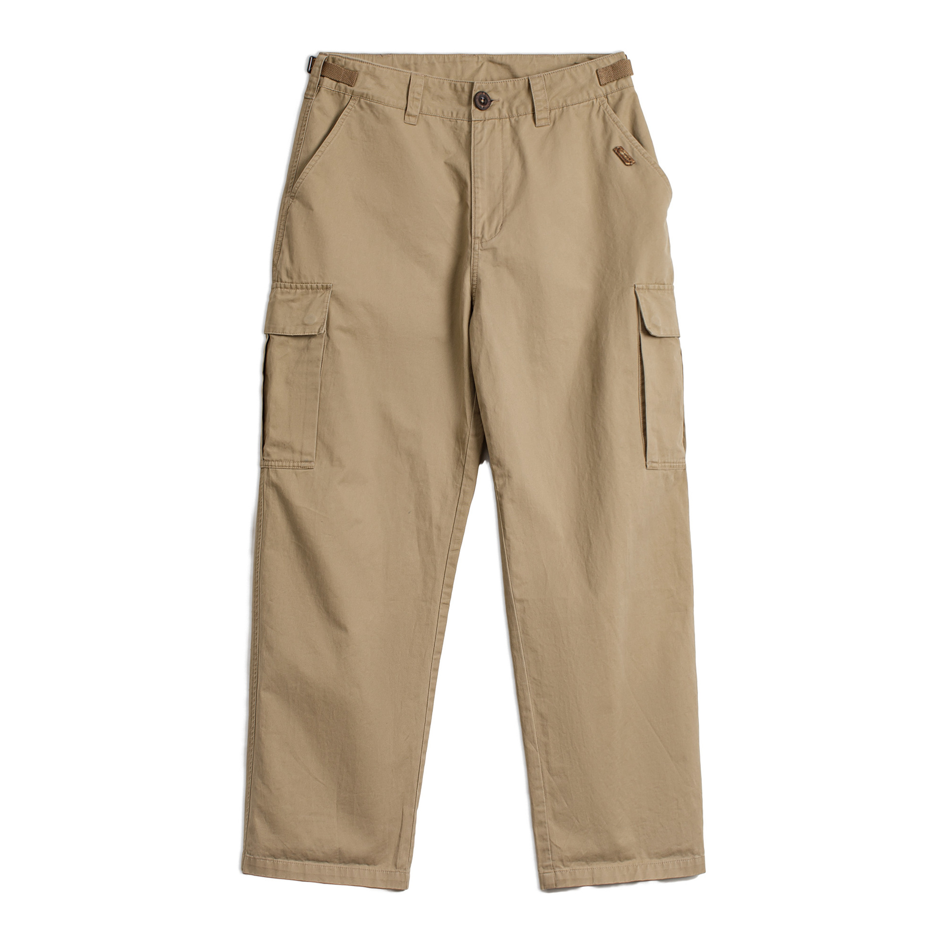 美式復古淺卡其M65大口袋直筒休閒褲老錢磨毛長褲男秋