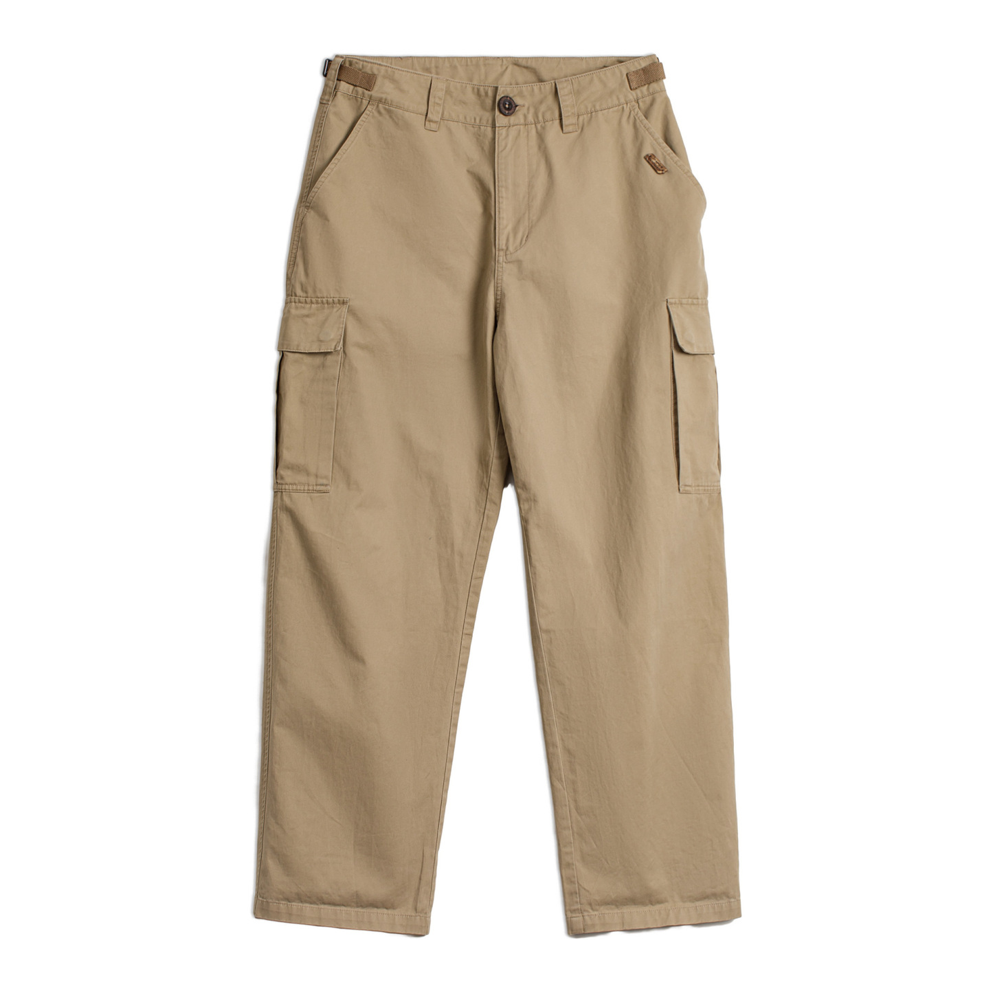 美式復古淺卡其M65大口袋直筒休閒褲老錢磨毛長褲男秋