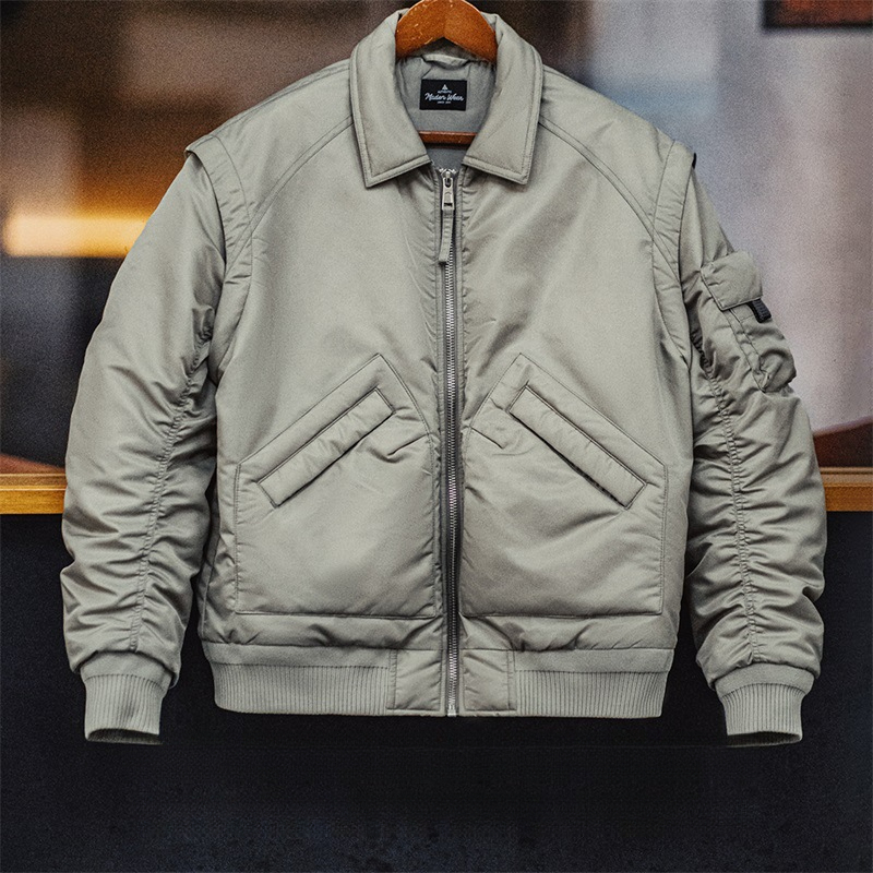 美式復古CWU-45P飛行員夾克棉服防寒保暖翻領外套男秋冬-Retro's Wear