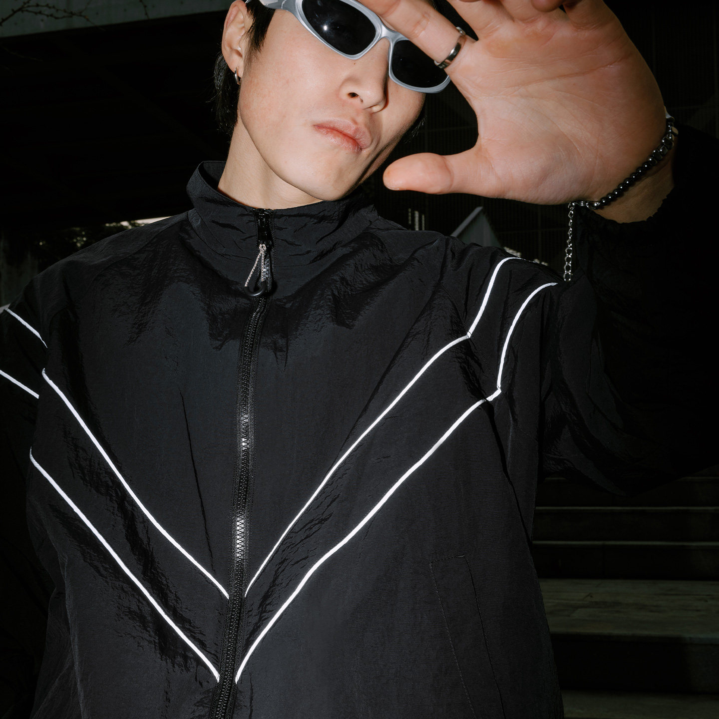 MRA IPFU反光條訓練服夾克速幹運動撞色戶外立領拼接外套春