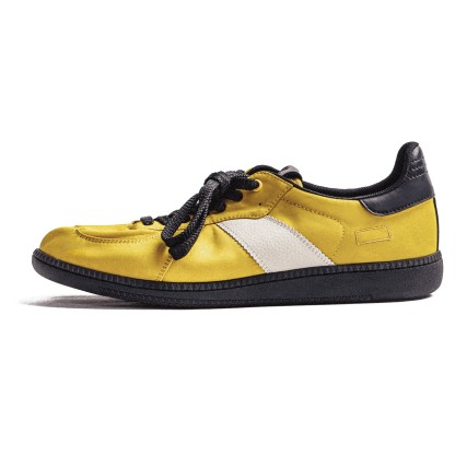 軟刃新款黃色復古德訓鞋圓頭男士春夏季透氣運動休閒軟底板鞋