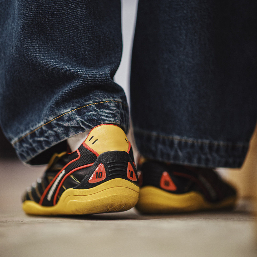 復古足球德訓鞋男春季新款翻蓋皮面黑黃色鞋子平底運動休閒鞋