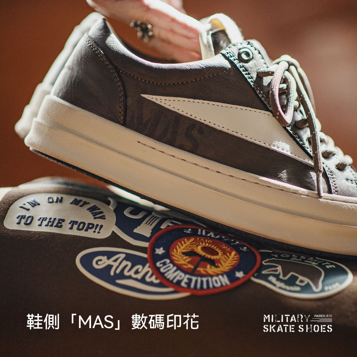 秋季新款男士復古RO美式高街板鞋厚底增高棕色cleanfit休閒鞋