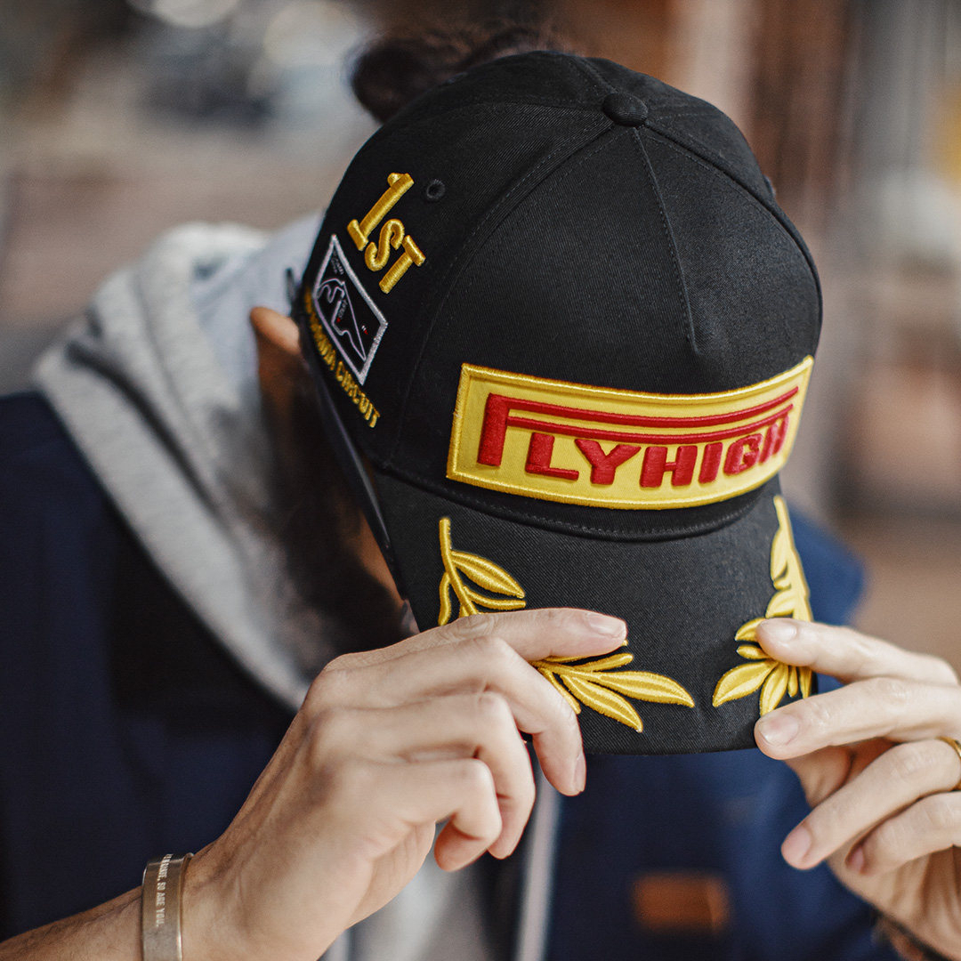 美式F1帽子冠軍刺繡平簷棒球帽黑色大頭圍鴨舌帽男款春