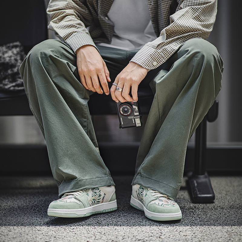 MRA熱帶雨林印花板鞋男款2025新款小眾設計感秋季運動休閒潮鞋子