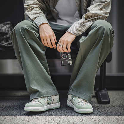 MRA熱帶雨林印花板鞋男款2025新款小眾設計感秋季運動休閒潮鞋子