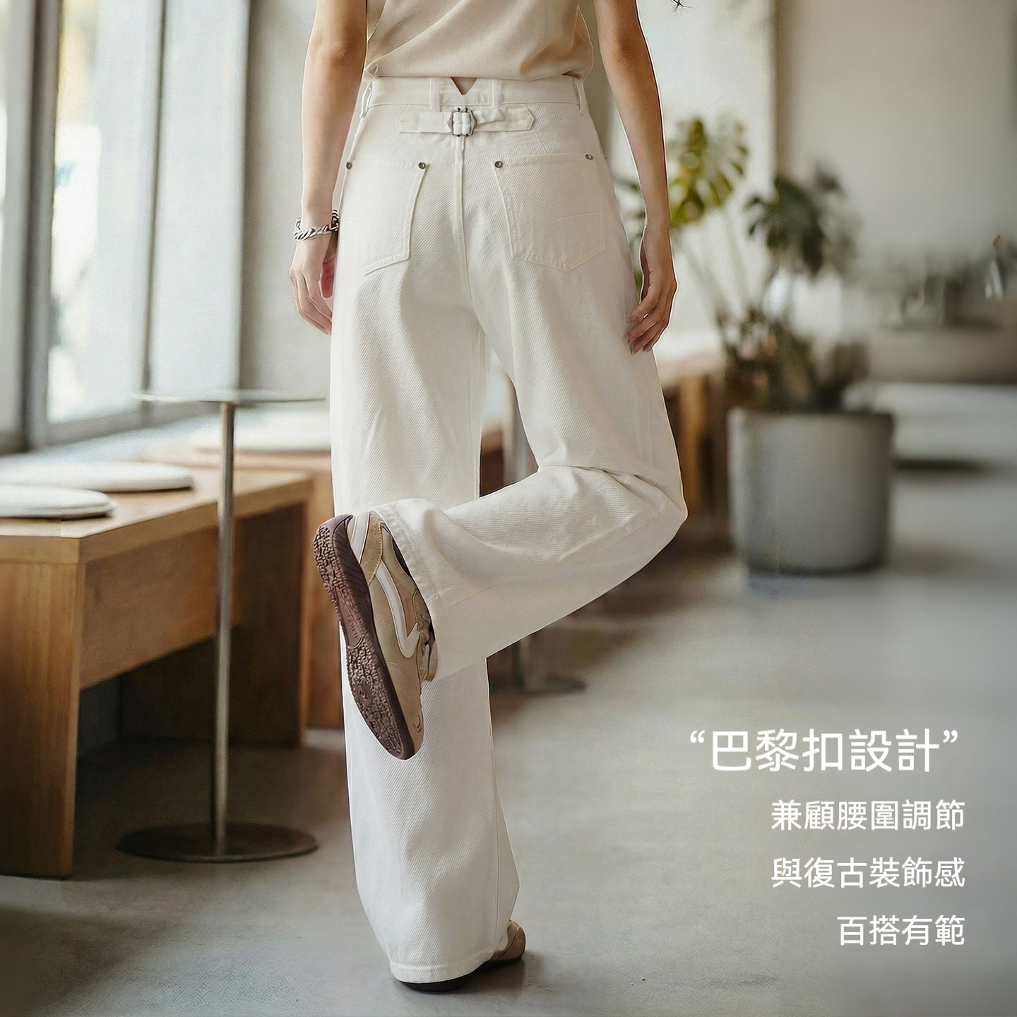 美式復古重磅老錢風顯瘦高腰垂感直筒闊腿牛仔褲子女士春