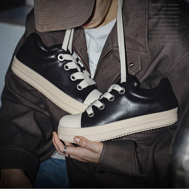 MRA小胖丁板鞋男鞋2026新款復古解構大頭鞋高街暗黑厚底面包鞋春