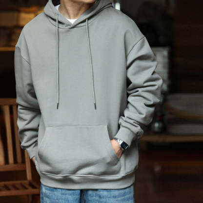 美式休閒480g重磅連帽衛衣男寬鬆純棉毛圈底cleanfit運動帽衫-Retro's Wear