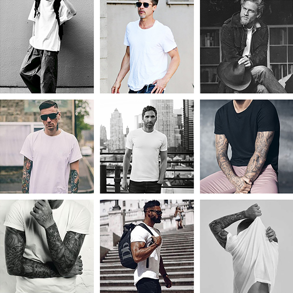 日系復古400G重磅T恤黑白色圓領純棉打底短袖基礎款男夏-Retro's Wear