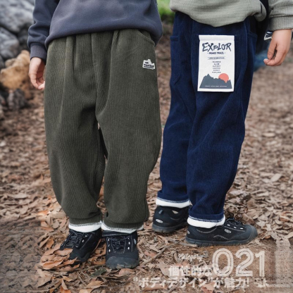 兒童燈芯絨長褲2025冬季新款男童復古純色直筒褲保暖大童童裝褲子