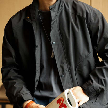 美式機能戶外防風立領工裝夾克男寬鬆休閒運動衝鋒衣外套