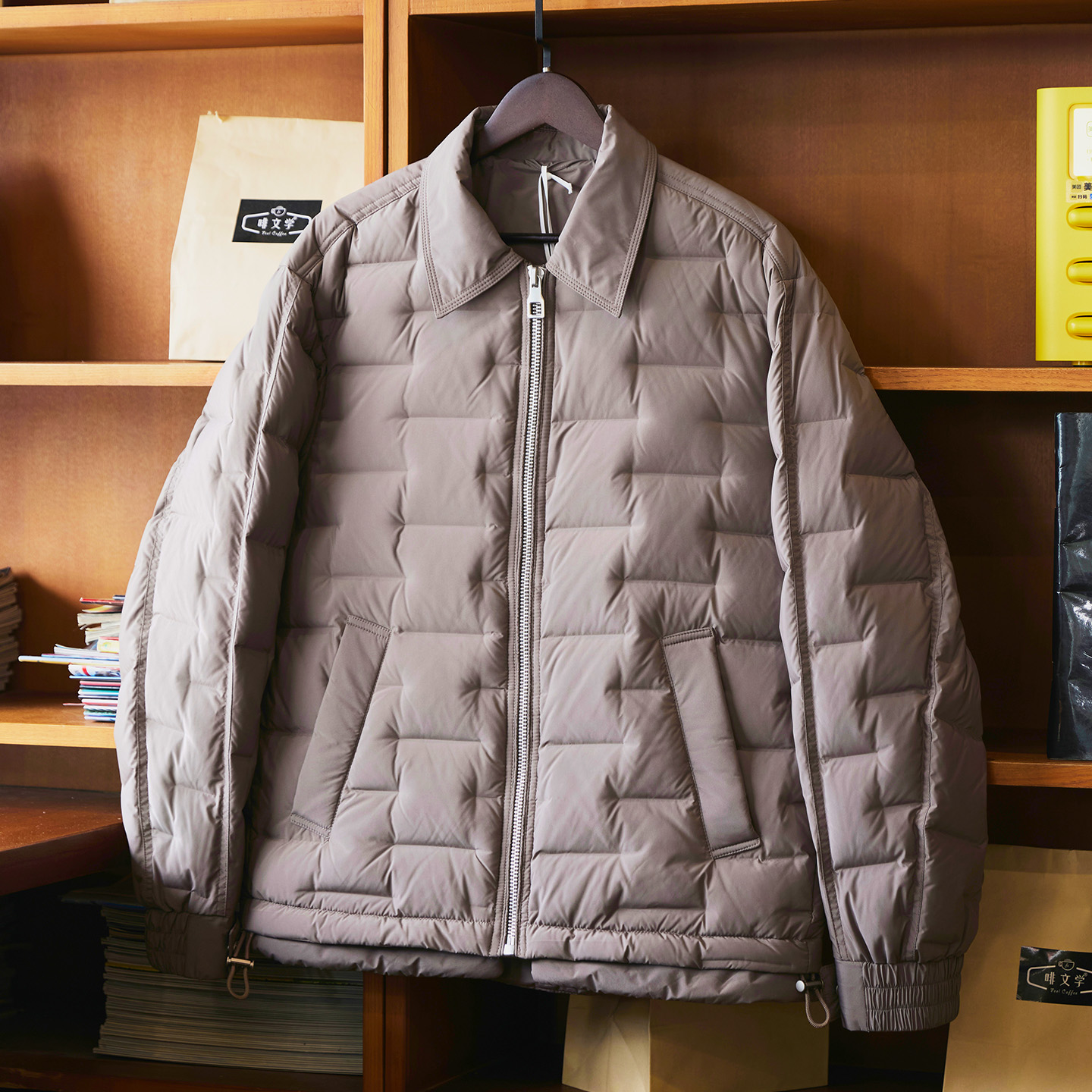 90白鴨絨格子輕薄翻領羽絨服男2025冬季新款寬鬆保暖羽絨夾克外套